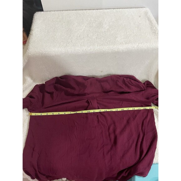 VIXBE Tie Front Blouse Burgundy Women’s M - Picture 6 of 6